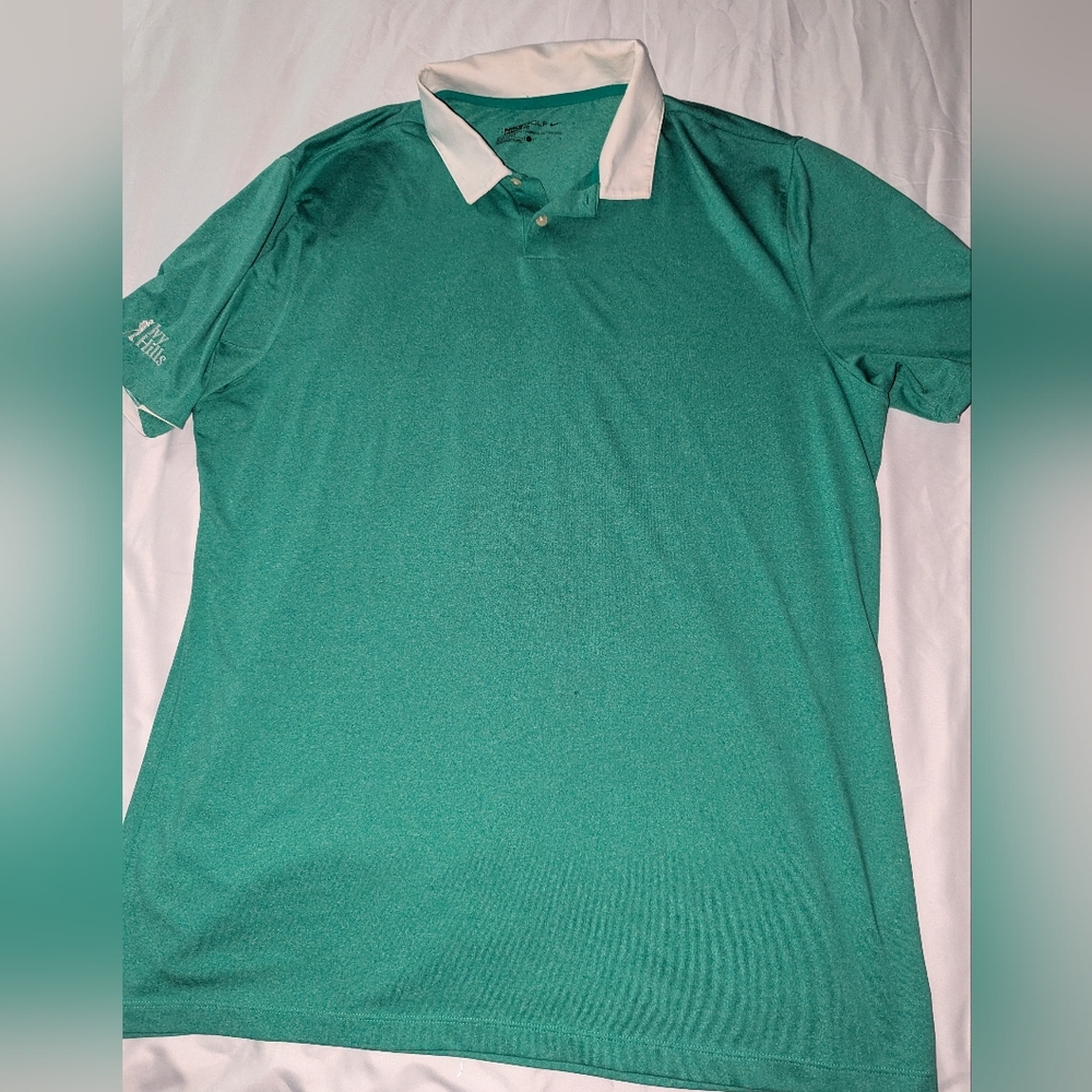 Nike Golf Men's Large‎ Standard Fit 'Ivy Hills' Green Dri-Fit Short Sleeve Polo